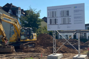 Baustelle und Bauschild